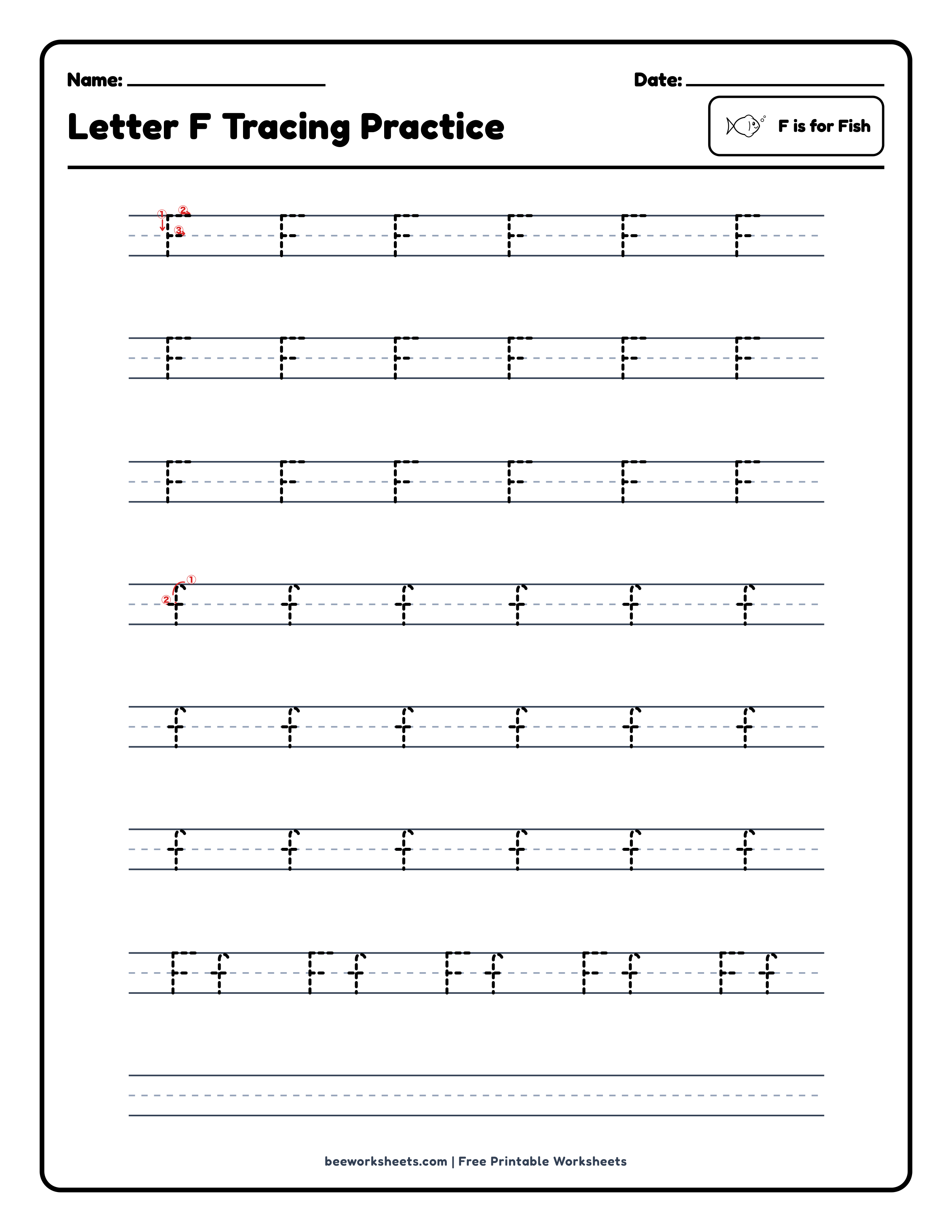 Letter F: Fish Alphabet & Phonics Worksheet Preview