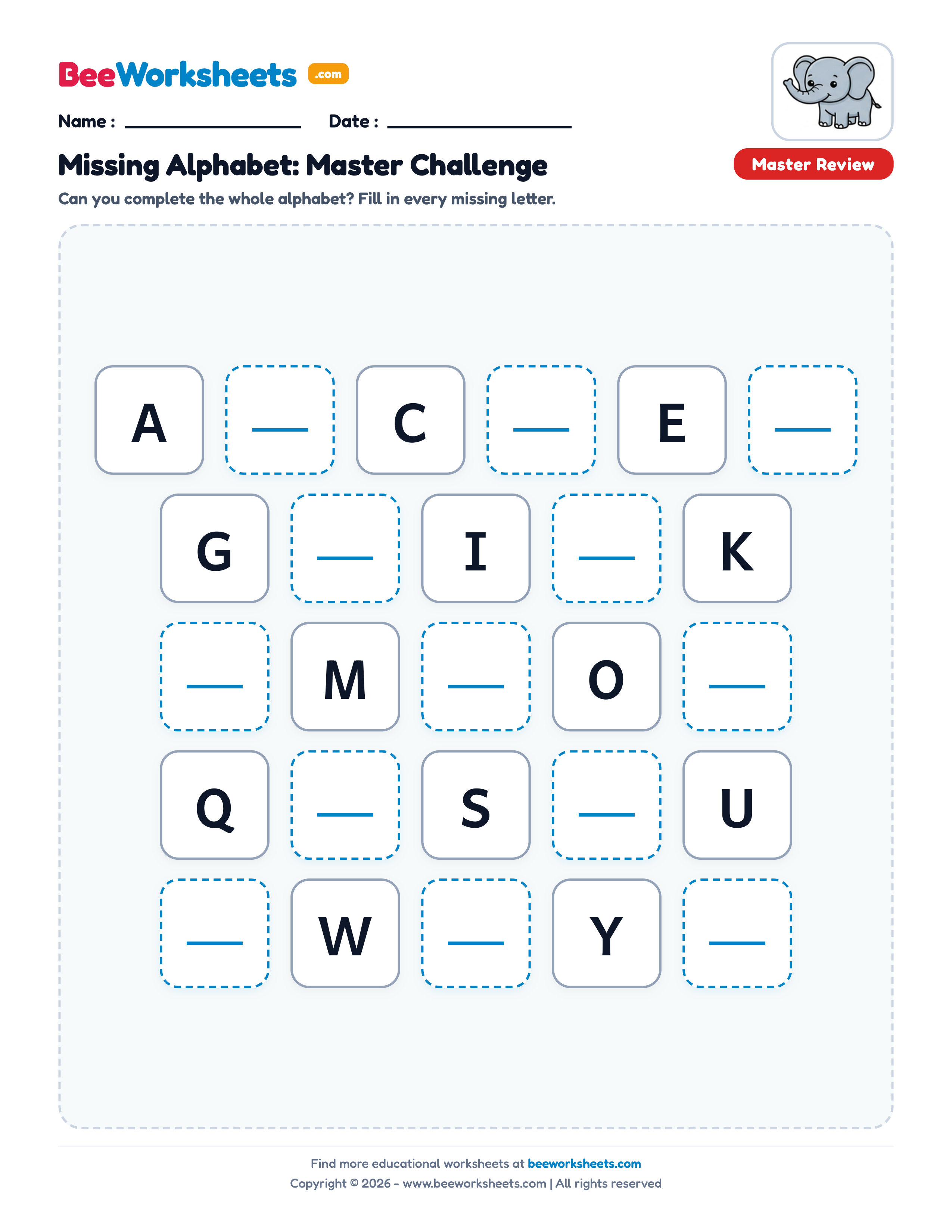 Missing Letters: Master A–Z Alphabet Review Challenge Preview