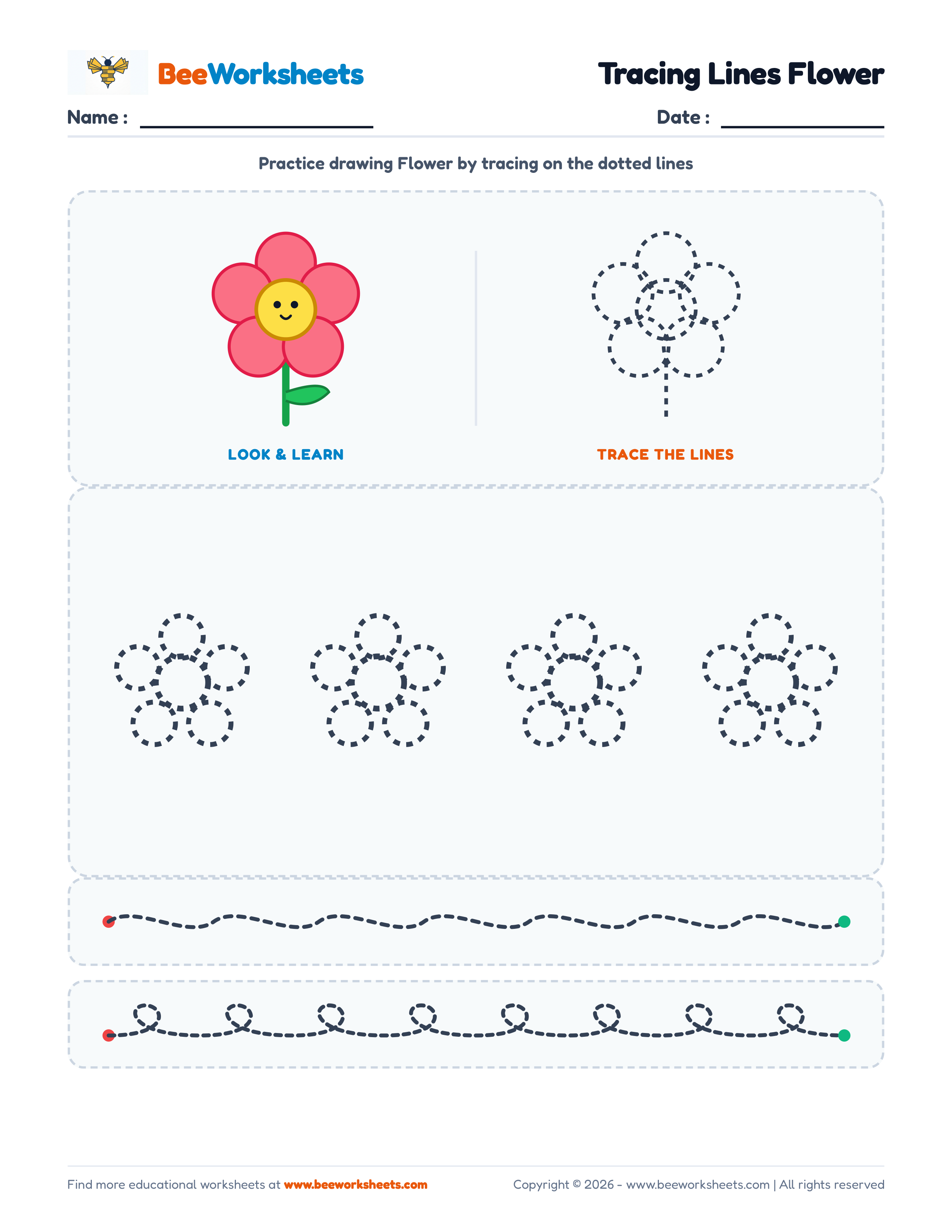 Tracing Lines Flower Preview