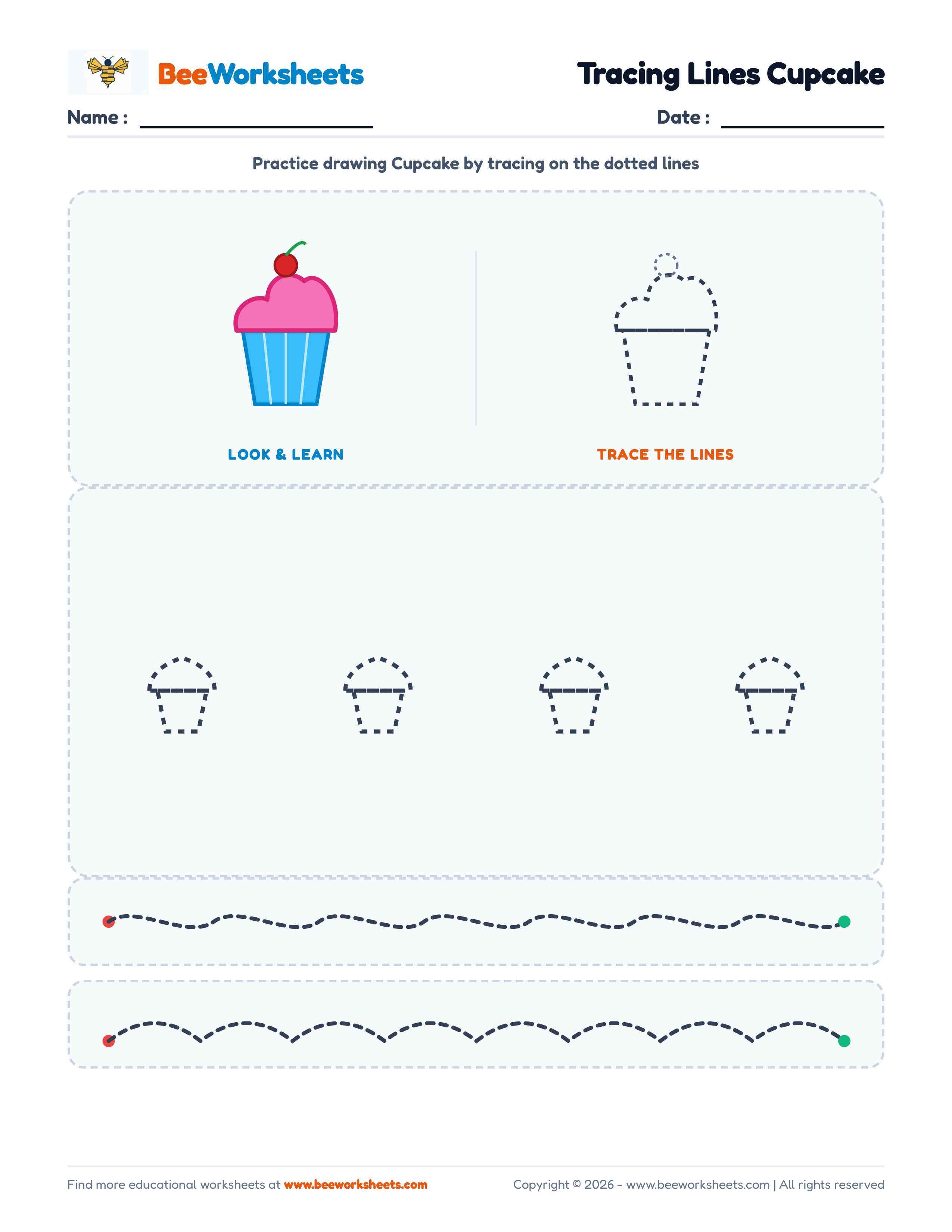 Tracing Lines Cupcake Preview