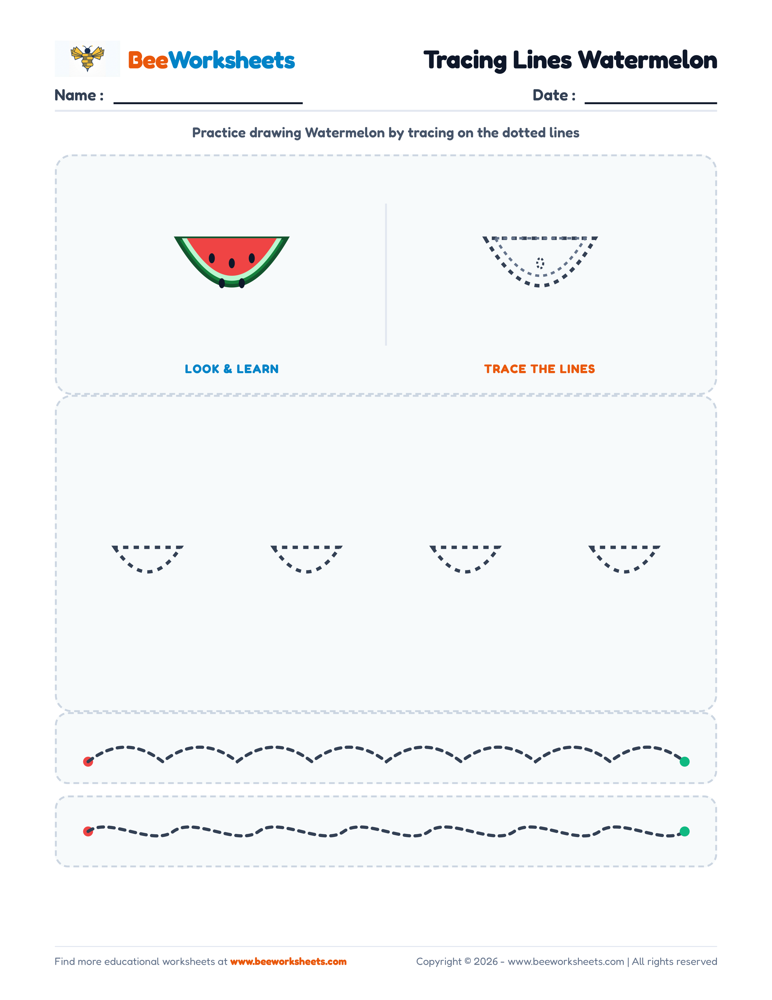 Tracing Lines Watermelon Preview
