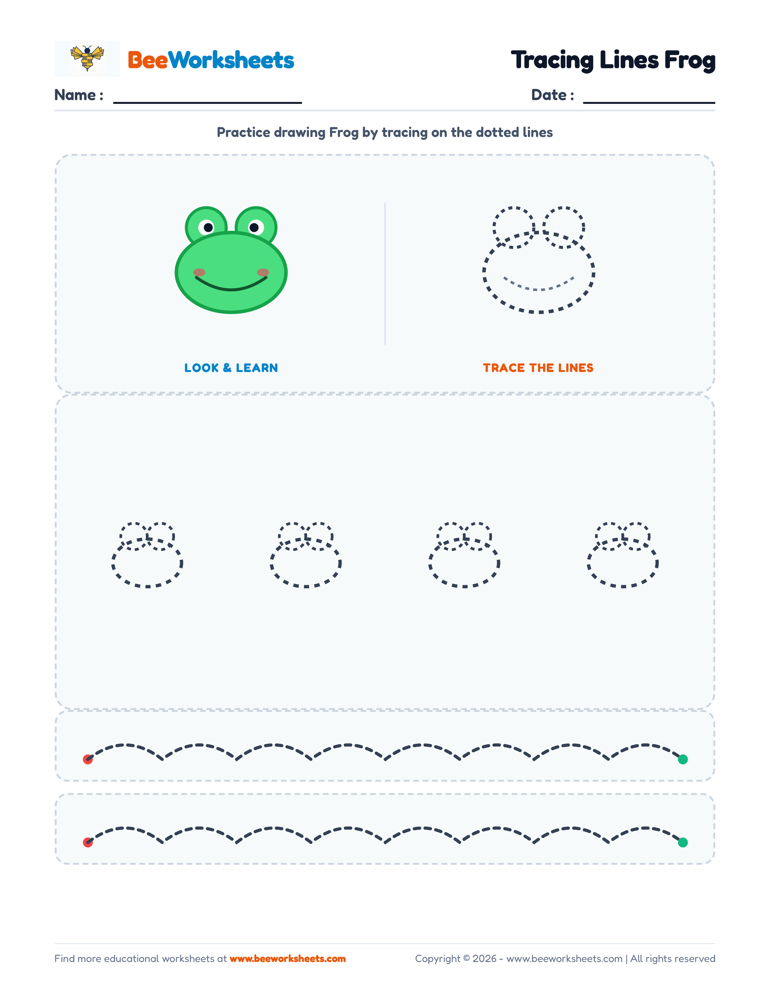 Tracing Lines Frog Preview