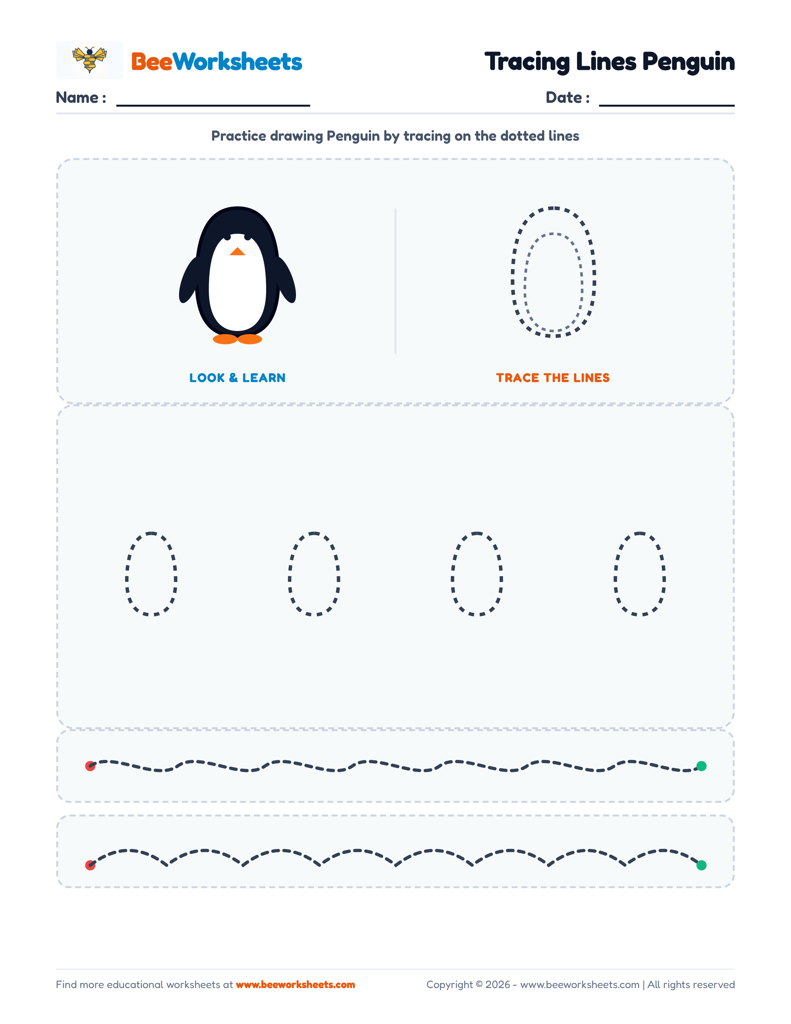 Tracing Lines Penguin Preview