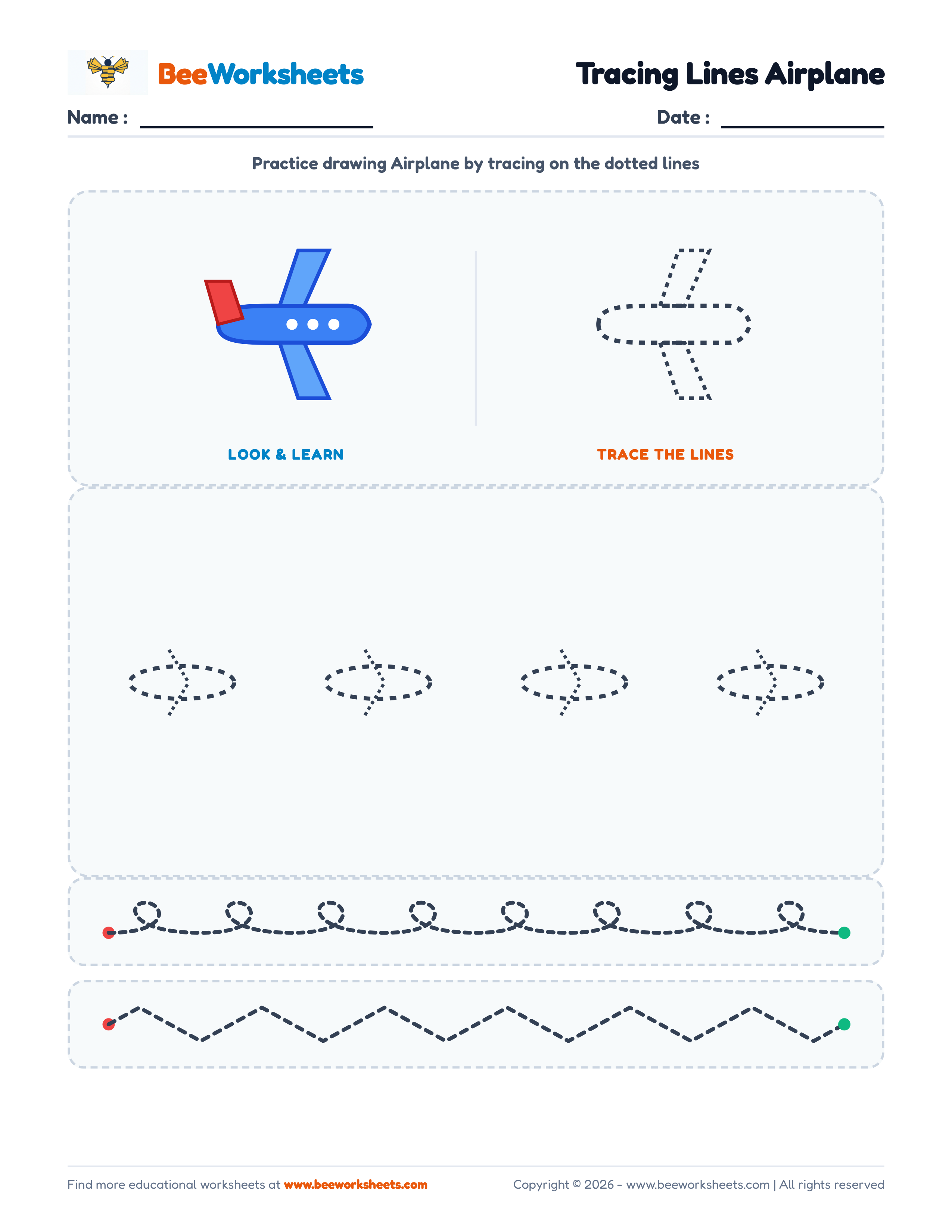Tracing Lines Airplane Preview