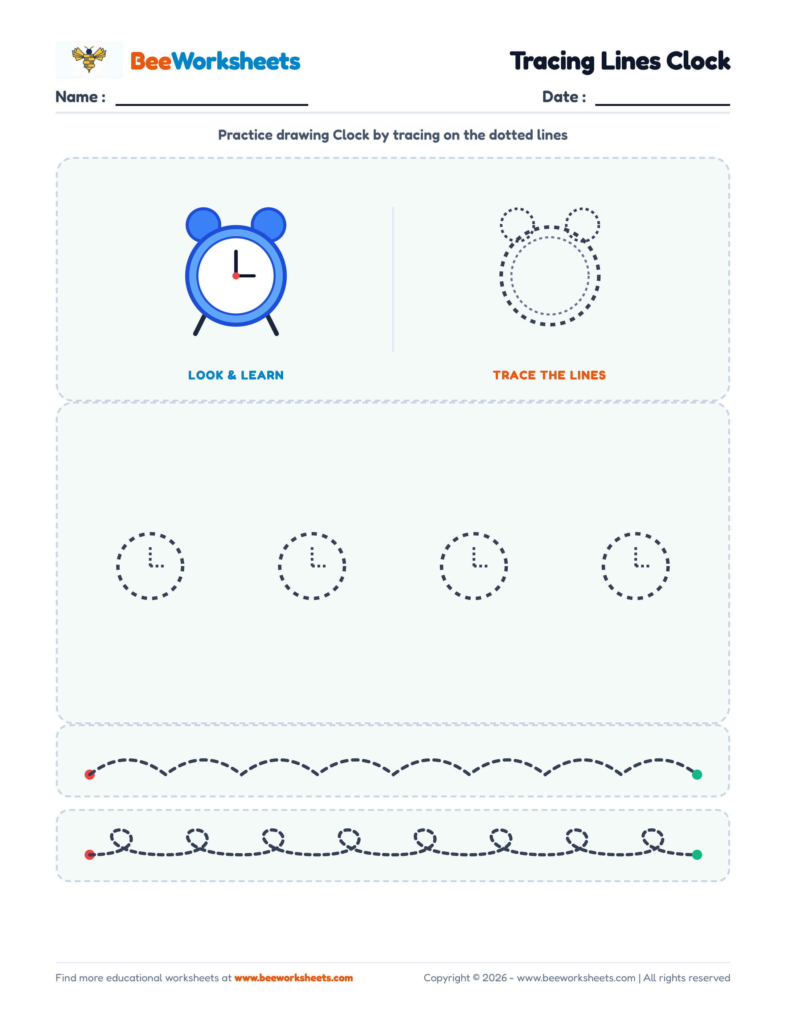 Tracing Lines Clock Preview